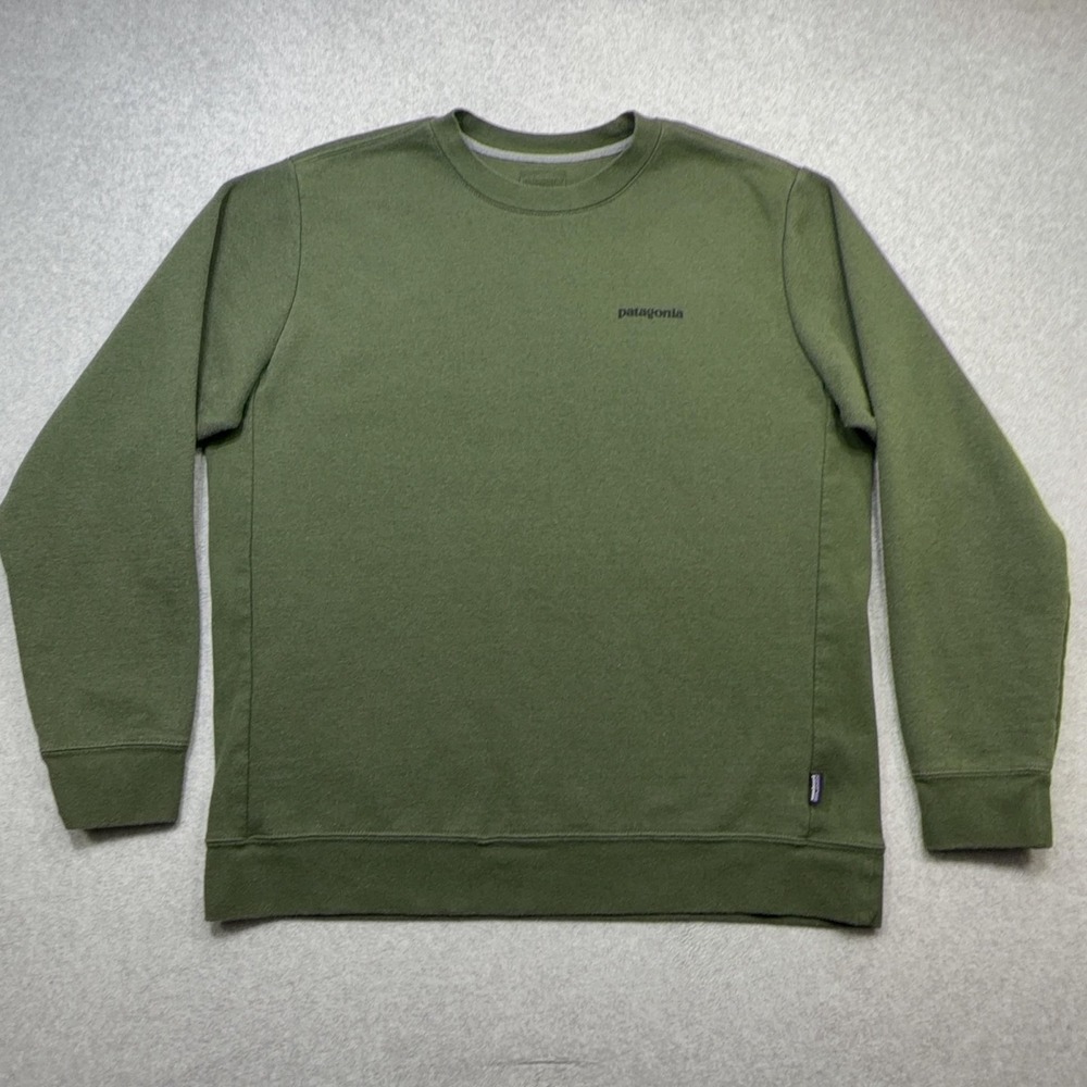 Patagonia P-6 Logo Uprisal Crew Sweatshirt Mens Large Green Outdoor Logo